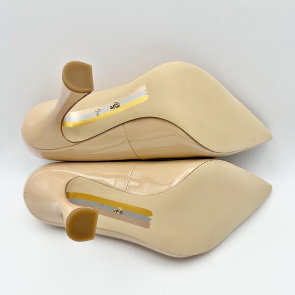 Sam Edelman Womens Antonia Pumps US 7.5 M EU 37.5 Beige Patent Leather NIB - Picture 12 of 13